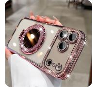 GodbTG Sparkling Diamond Women's Phone Case with Mirror & Stand for iPhone 12/13/14/15/16/17 Pro Max,17Air (14 Pro,#13)