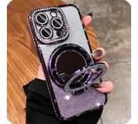 GodbTG Sparkling Diamond Women's Phone Case with Mirror & Stand for iPhone 12/13/14/15/16/17 Pro Max,17Air (17 Pro Max,#3)