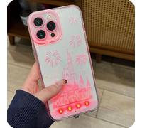 GodbTG Vibrant LED Bowknot Phone Case, Built-In Light Up Protective Cover, Fashion LED Flash for iPhone Case with Luminous Bow Accent for Parties and Daily Use (Fireworks Castle,14 Pro)