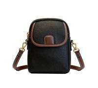 GodbTG Women's Vintage Leather Crossbody Bag - Small Messenger Purse with RFID Blocker & Double-Layer Zippe, Soft Shoulder Bag (Black)