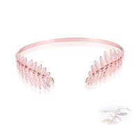 Goddess headband back of head, back worn headband, Worn Leaf Metal, Goddess Wedding Hair Accessory (Pink)