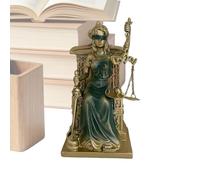 Goddess Justice Statue Decor, Vintage Female Figurine Ornament, Classic Design for Symbolic Fairness Display, Detailed Resin Craftsmanship Feature, Desktop Home Decoration Accent, Elegant Sculpture
