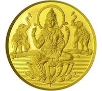 Goddess Laxmi Coin In Pure 24k 99.9 Yellow Gold Certified (1 GRAM)