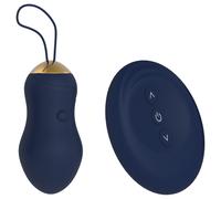 Goddess - ovetto vibrante con telecomando (blu scuro)