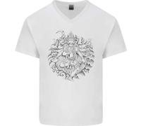 Goddess Shiva Indù God Induismo Religion Uomo Scollo A V Cotone T-Shirt