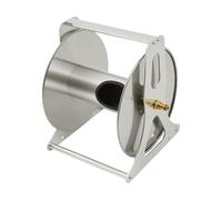Goddlgjik Avvolgitubo professionale da giardino in acciaio inox | 30 x 28 x 36 cm, pavimento o parete, con manovella, per ortaggi, aiuole, cortile, lavaggio auto, irrigazione del giardino e