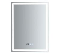 Goddlgjik Specchio illuminato a LED, orologio da bagno con indicatore della temperatura