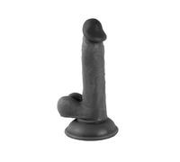 Signor Gentile - Dildo realistico con ventosa e testicoli - 17cm (nero)