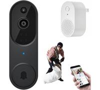 Godemmio Campanello sicuro, telecamera per campanello senza fili, video Wi-Fi wireless, campanello intelligente con videocamera 1080p, rilevamento del movimento, visione notturna, audio bidirezionale