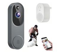 Godemmio Campanello sicuro, telecamera per campanello senza fili, video Wi-Fi wireless, campanello intelligente con videocamera 1080p, rilevamento del movimento, visione notturna, audio bidirezionale