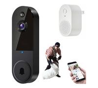 Godemmio Campanello sicuro, telecamera per campanello senza fili, video Wi-Fi wireless, campanello intelligente con videocamera 1080p, rilevamento del movimento, visione notturna, audio bidirezionale