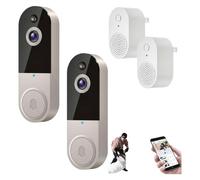 Godemmio Campanello sicuro, telecamera per campanello sicuro, senza fili, video Wi-Fi wireless, campanello intelligente con videocamera 1080p, rilevamento del movimento, visione notturna, audio