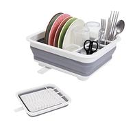 Goderewild Scolapiatti pieghevole con tappo di scarico e beccuccio girevole, salvaspazio, portatile, per cucine, camper, rimorchi da viaggio