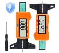 GODESON 2 Pezzi Misuratore Digitale Profondità Battistrada Pneumatici,0-25,4 MM/Pollice con Display LCD Ampio, Modalità Risparmio Energetico, Adatto per Auto, Camion, Moto e Bici（Arancione）