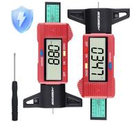 GODESON 2 Pezzi Misuratore Profondità Battistrada Digitale Rosso, Spessimetro Pneumatici 0-25,4 MM/1 Pollice, Strumento di Misurazione per Auto Camion Moto