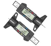 GODESON Misuratore Digitale di Profondità Battistrada, Confezione da 2 Pezzi, con Grande Display LCD 0-25,4 mm, Sonda in Acciaio Inox, Cambio Unità mm/Pollici per Auto, Moto, Camion