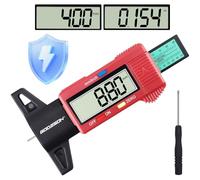 GODESON Misuratore Profondità Battistrada Digitale, Spessimetro Pneumatici con Schermo LCD Largo, 0-25,4 MM/1 Pollice, Strumento Pneumatico Auto Camion Moto（Rosso）