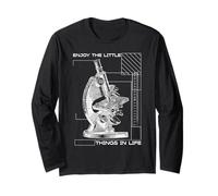 Godetevi Le Piccole Cose nella Vita microscopio microbiologia Maglia a Manica