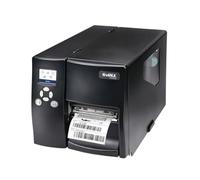 Godex EZ2250i Stampante industriale per etichette con codici a barre - Design interamente in metallo resistente, 203 dpi, stampa ad alta velocità 7 IPS, LCD a colori, host USB per funzionamento