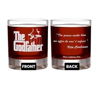 Godfather - Bicchiere da whisky con logo e citazione "I'm gonna make him an offer he can't refuse", vetreria fatta a mano, 11 once. Un regalo da collezione