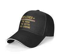 Godfather The Man The Myth The Legend Uomo Donna Cappellino con Visiera Anti-Sole Cappello da Sole Estivo Regolabile Berretto da Baseball for Golf Estivo Casual