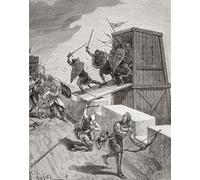 Godfrey de Bouillon all'assedio di Gerusalemme nel 1099 durante la prima crociata. Godfrey di Bouillon 1060 1100. Cavaliere franco e uno dei leader della prima crociata. Da Histoire de France