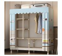 GODFSAHG Appendiabiti portatile con copertura armadio autoportante armadio per camera da letto appendiabiti in metallo con asta appendiabiti e 5 ripiani (colore: C, dimensioni: 128 x 45 x 170 cm)