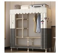 GODFSAHG Appendiabiti portatile con copertura armadio autoportante armadio per camera da letto appendiabiti in metallo con asta appendiabiti e 5 ripiani (colore: E, dimensioni: 128 x 45 x 170 cm)
