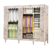 GODFSAHG Armadio portatile da 167 cm per appendere vestiti autoportante in metallo appendiabiti organizer con copertura in tessuto per camera da letto (colore: rosa, dimensioni: 210 x 45 x 170 cm)