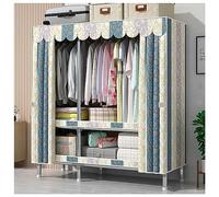 GODFSAHG Armadio portatile per camera da letto armadio con copertura in tessuto non tessuto, 2 ripiani organizer portaoggetti, 2 aste per appendere i vestiti, facile da montare (colore: E, dimensioni