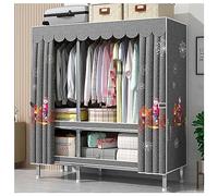 GODFSAHG Armadio portatile per camera da letto armadio con copertura in tessuto non tessuto, 2 ripiani organizer portaoggetti, 2 aste per appendere i vestiti, facile da montare (colore: J, dimensioni