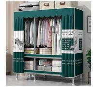 GODFSAHG Armadio portatile per camera da letto armadio con copertura in tessuto non tessuto, 2 ripiani organizer portaoggetti, 2 aste per appendere i vestiti, facile da montare (colore: G, dimensioni