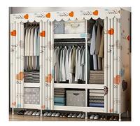 GODFSAHG Grande armadio armadio con cerniera per camera da letto vestiti organizer con ripiani in metallo e copertura in tessuto non tessuto per appendere vestiti (colore: D, dimensioni: 150 x 45 x