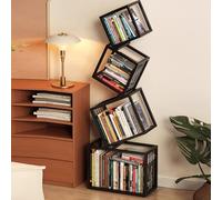 GODFSAHG Moderna torre per libri in metallo per piccoli spazi, libreria angolare verticale con design galleggiante invisibile, scaffale multiuso per casa e ufficio, soluzione elegante e salvaspazio
