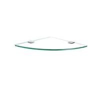 GODFSAHG Moderno ripiano angolare in vetro da bagno con vetro temperato triangolare e staffe in metallo lucido, piccole dimensioni, 24 cm, elegante soluzione per riporre oggetti essenziali per la