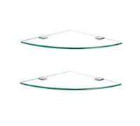 GODFSAHG Moderno ripiano in vetro da bagno con staffe in metallo in vetro temperato per doccia, piccola mensola angolare triangolare, soluzione elegante e robusta per il tuo bagno (28 cm)