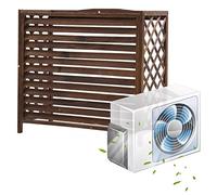 GODFSAHG Supporto per fiori per condizionatore d'aria esterna, copertura in legno per aria condizionata, tende a conchiglia in legno massello (dimensioni: 100 x 43 x 94 cm)