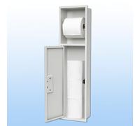 Godgetory Portarotolo da parete per carta igienica da incasso, in acciaio inox 304, nero opaco, salvaspazio, grande capacità e a prova di umidità (bianco)