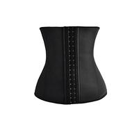 GODGETS Donna Corsetto Corsetti Dimagrante Corpo Latex Waist Trainer Bustino Body Shaper Fibbia a Tre Petto Cartilagine Supporto Nero XL