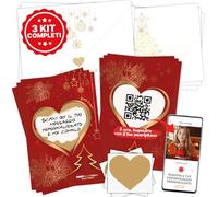 Godiru 3 kit Biglietto Gratta e Vinci Natalizio Personalizzato CertEmotions. Idea Regalo di Natale con Videomessaggio, per Uomo e Donna, Amici e Famiglia