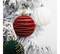 Goditi ogni momento con la nostra splendida collezione di sei palline decorative festive in colori vivaci (rosso)