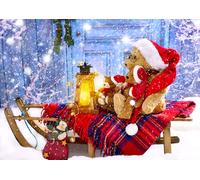 Goditi puzzle Orsetti con cappelli di Babbo Natale 1000 pezzi