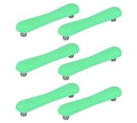 GODNECE - Set di 6 maniglie per cassetti, per bambini, 96 mm, per la cameretta dei bambini, per armadi da cucina, camera da letto, ecc., PVC, verde, 12,3x2,5x2,4cm