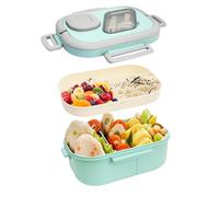 Godneei 1200 ml Porta Pranzo Umami con Posate, Lunch Box Adatto Al Microonde, Schiscetta Pranzo con 7 Scomparti, Bento Box con Tazza Di Salsa Separata e Maniglia