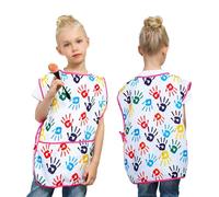 Godneei Grembiule da Pittura Bambini 2-7, Impermeabile Grembiule Personalizzato per Bambino Bambina, Grembiulino con Tasca Frontale e Cordino Regolabile per Scuola, Cucina, Arte Creativa