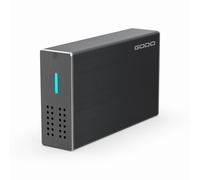 GODO Enclosure per disco rigido da 2,5 pollici, USB 3.0 a SATA I/II/III HDD SSD RAID External Enclosure, supporto UASP Trim & Max 16TB, modalità RAID 0/1/JBOD/PM, alluminio, nero