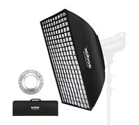 Godox 80x120 Centimetri/32x48" Softbox Illuminazione con griglia Beehive & Bowens Mount Speedring per Studio Photo Flash Speedlight e SUPON USB LED (80x120cm con griglia)