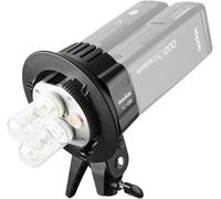 Godox AD-B2 AD200 Testa flash a doppia alimentazione Bowens Mount Staffa a testa doppia a doppio tubo per AD200 Flash Speedlite portatile