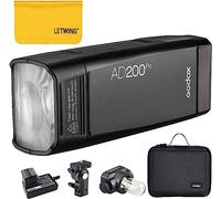Godox AD200Pro 200Ws Flash per Fotocamere Sony Canon Nikon Fujifilm Fuji Olympus, TTL 2.4G HSS 1/8000s, Batteria 2900mAh, 500 Flash a Piena Potenza, 0.01-1.8s Riciclaggio