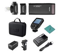 Godox AD200Pro Flash tascabile portatile TTL senza fili con testa flash intercambiabile (Speedlite/lampadina nuda), GN52 GN60 1/8000s HSS 200W con trasmettitore Trigger Flash E-TTL II Xpro-C per Canon